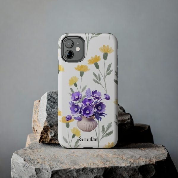 Birth Flower iPhone Cases | February Birth Flower: Violet | Name Customization - Image 18