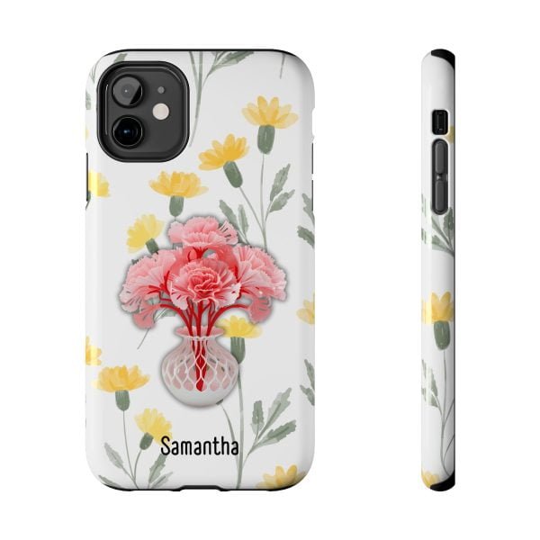 Birth Flower iPhone Cases | January Birth Flower: Carnation | Name Customization - Image 14