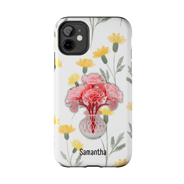 Birth Flower iPhone Cases | January Birth Flower: Carnation | Name Customization - Image 15
