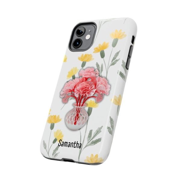 Birth Flower iPhone Cases | January Birth Flower: Carnation | Name Customization - Image 16
