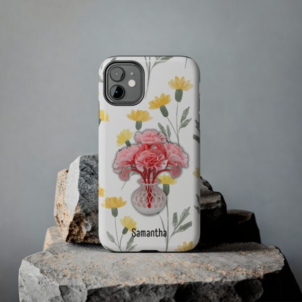 Birth Flower iPhone Cases | January Birth Flower: Carnation | Name Customization - Image 18