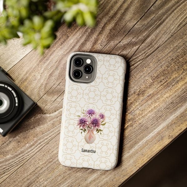 Birth Flower iPhone Cases | Sep Birth Flower: Aster | Name Customization - Image 29