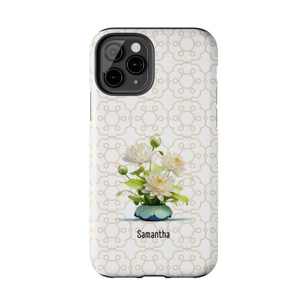 Birth Flower iPhone Cases | July Birth Flower: Water Lily | Name Customization - Image 24