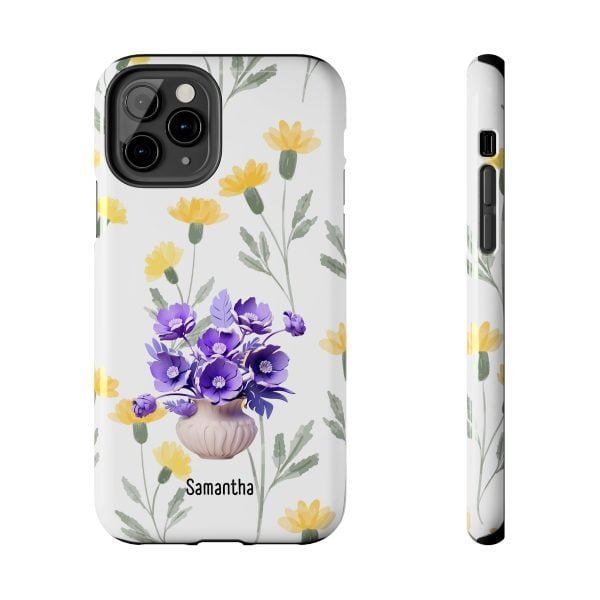 Birth Flower iPhone Cases | February Birth Flower: Violet | Name Customization - Image 20