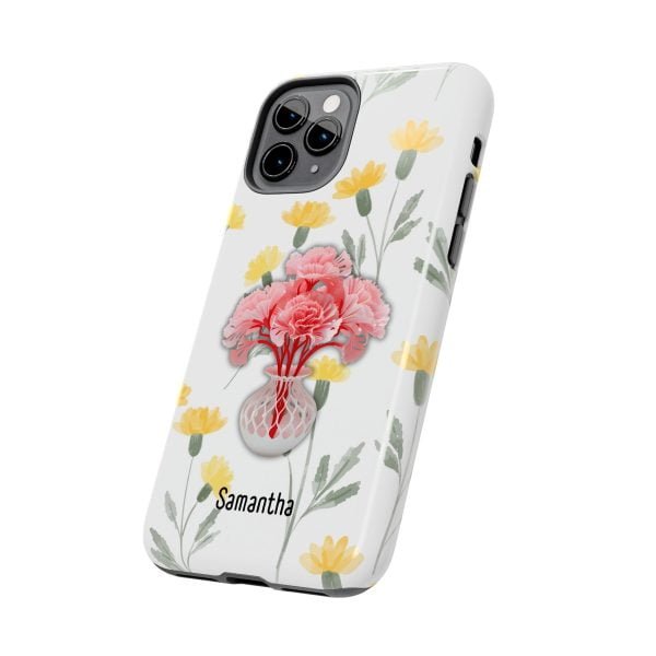 Birth Flower iPhone Cases | January Birth Flower: Carnation | Name Customization - Image 22