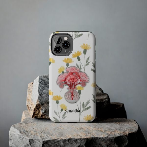 Birth Flower iPhone Cases | January Birth Flower: Carnation | Name Customization - Image 24