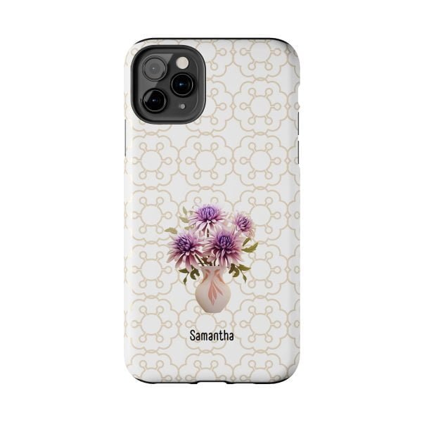 Birth Flower iPhone Cases | Sep Birth Flower: Aster | Name Customization - Image 31