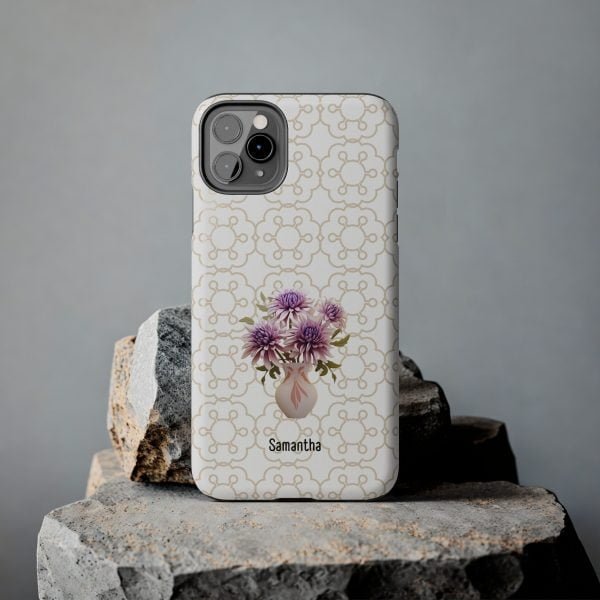 Birth Flower iPhone Cases | Sep Birth Flower: Aster | Name Customization - Image 34