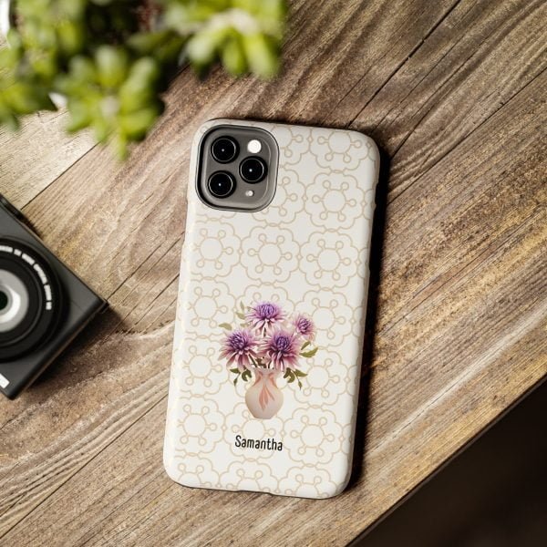 Birth Flower iPhone Cases | Sep Birth Flower: Aster | Name Customization - Image 35