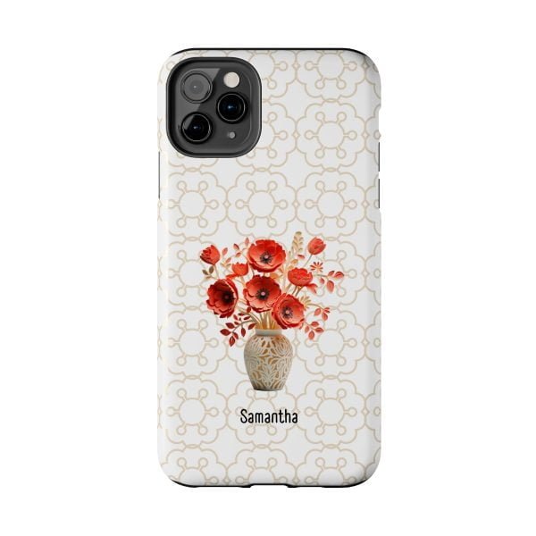 Birth Flower iPhone Cases | Aug Birth Flower: Poppy | Name Customization - Image 25