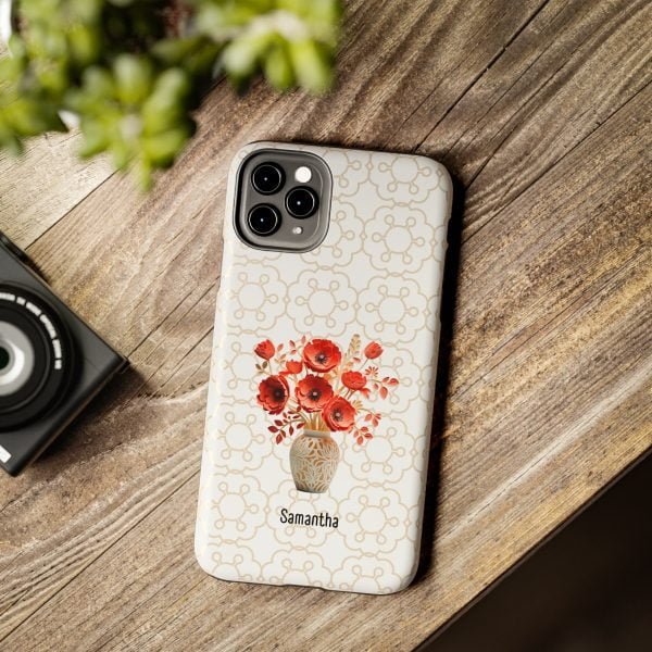 Birth Flower iPhone Cases | Aug Birth Flower: Poppy | Name Customization - Image 29