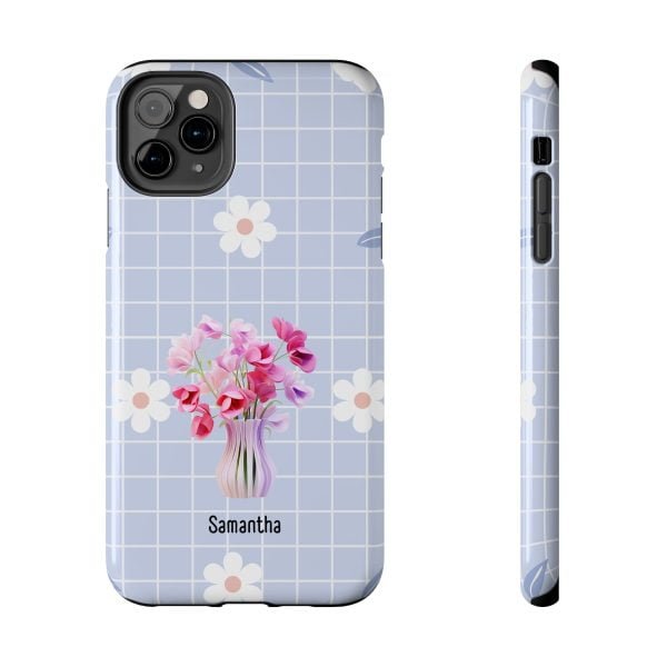 Birth Flower iPhone Cases | April Birth Flower: Sweet Pea | Name Customization - Image 24