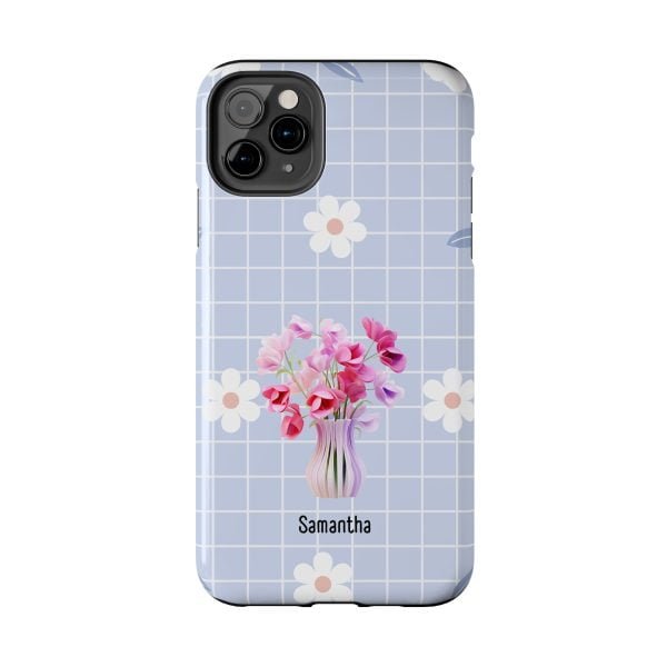 Birth Flower iPhone Cases | April Birth Flower: Sweet Pea | Name Customization - Image 25