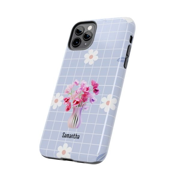 Birth Flower iPhone Cases | April Birth Flower: Sweet Pea | Name Customization - Image 26