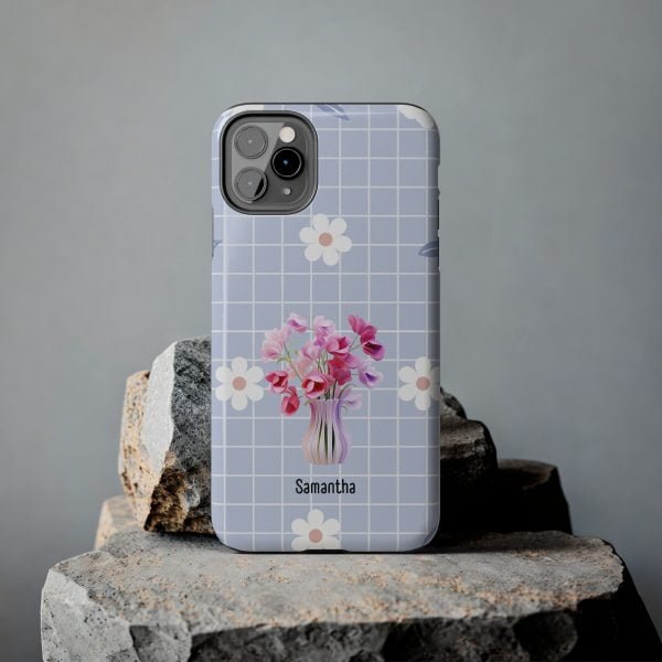 Birth Flower iPhone Cases | April Birth Flower: Sweet Pea | Name Customization - Image 28