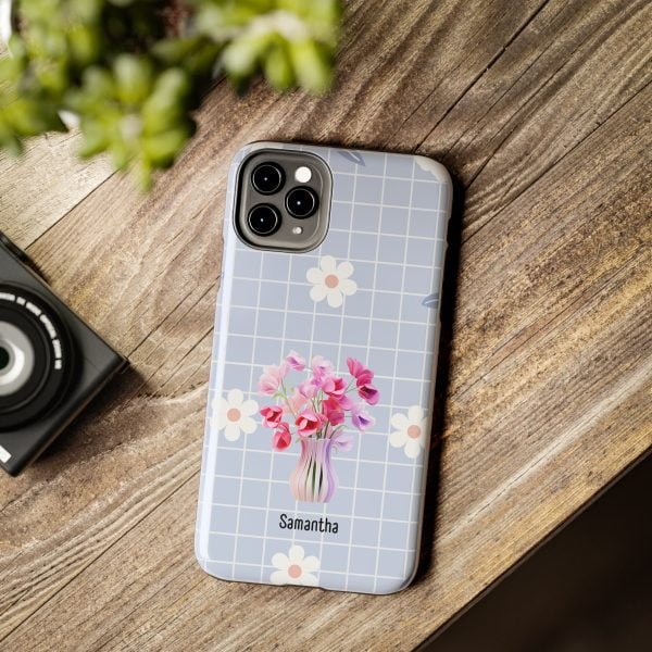 Birth Flower iPhone Cases | April Birth Flower: Sweet Pea | Name Customization - Image 29