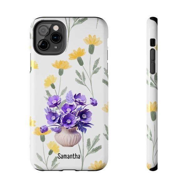 Birth Flower iPhone Cases | February Birth Flower: Violet | Name Customization - Image 26