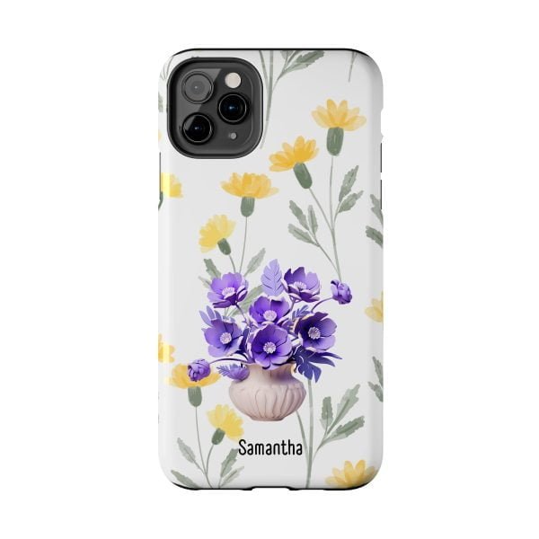 Birth Flower iPhone Cases | February Birth Flower: Violet | Name Customization - Image 27