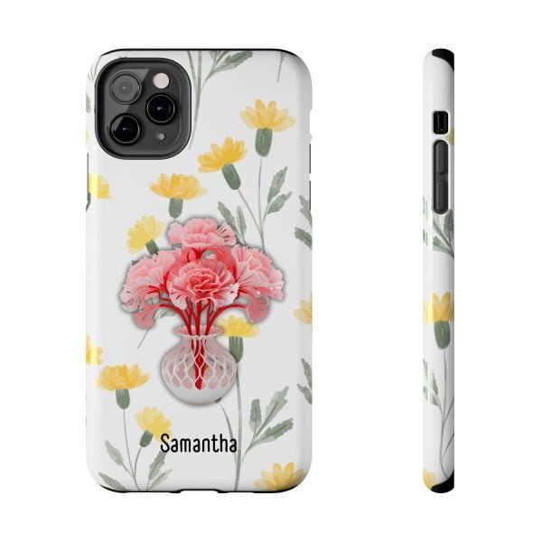 Birth Flower iPhone Cases | January Birth Flower: Carnation | Name Customization - Image 26