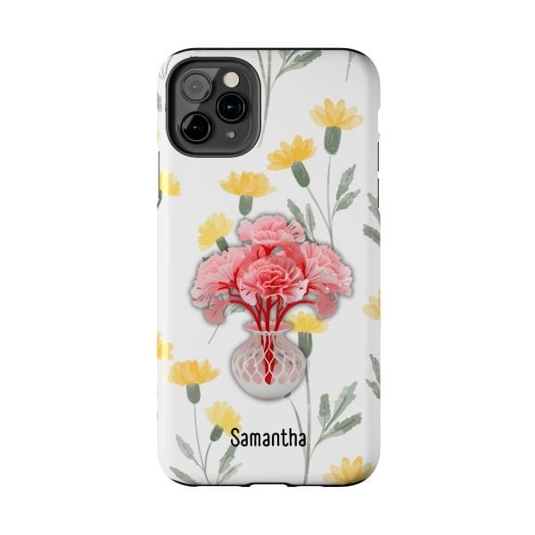 Birth Flower iPhone Cases | January Birth Flower: Carnation | Name Customization - Image 27