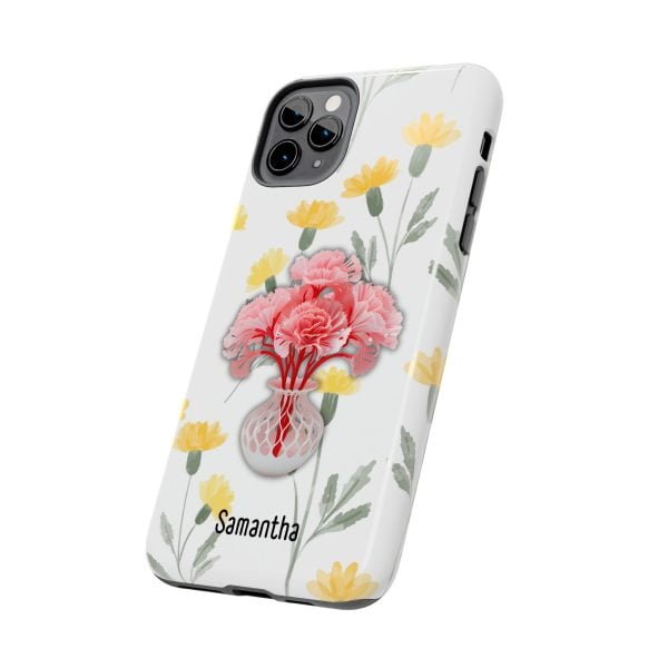 Birth Flower iPhone Cases | January Birth Flower: Carnation | Name Customization - Image 28