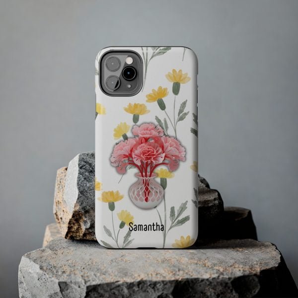Birth Flower iPhone Cases | January Birth Flower: Carnation | Name Customization - Image 30