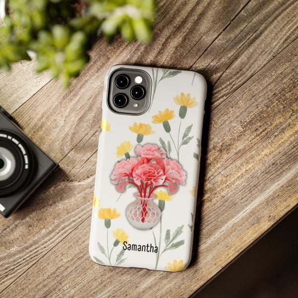 Birth Flower iPhone Cases | January Birth Flower: Carnation | Name Customization - Image 31
