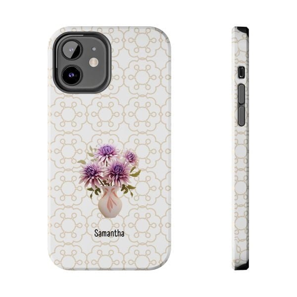 Birth Flower iPhone Cases | Sep Birth Flower: Aster | Name Customization - Image 36