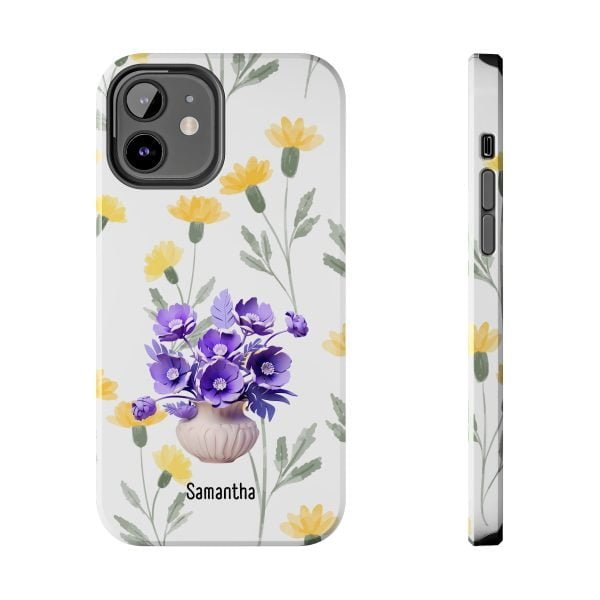 Birth Flower iPhone Cases | February Birth Flower: Violet | Name Customization - Image 32