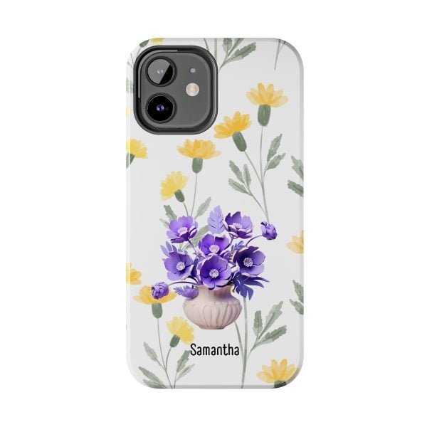 Birth Flower iPhone Cases | February Birth Flower: Violet | Name Customization - Image 33