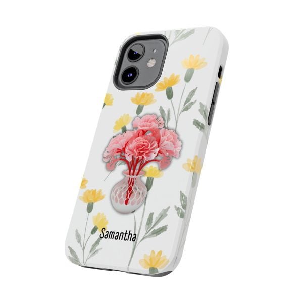 Birth Flower iPhone Cases | January Birth Flower: Carnation | Name Customization - Image 34