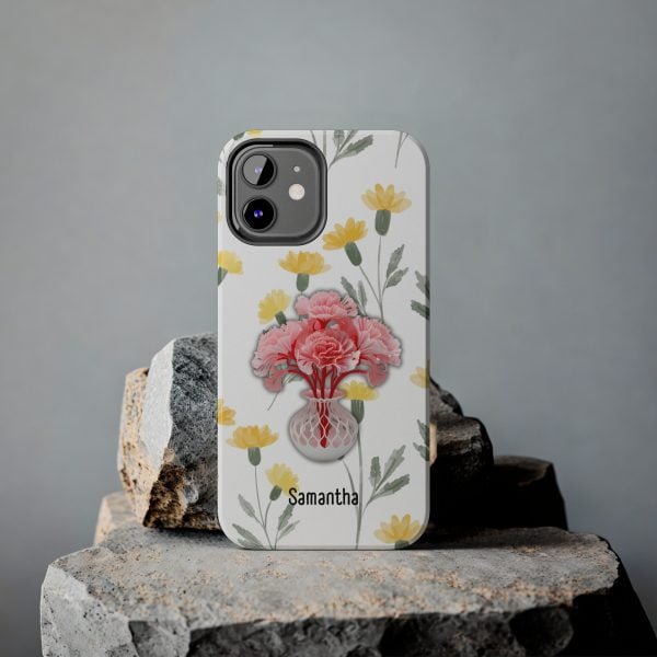Birth Flower iPhone Cases | January Birth Flower: Carnation | Name Customization - Image 36
