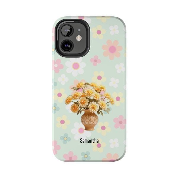Birth Flower iPhone Cases | Nov Birth Flower: Chrysanthemum | Name Customization - Image 43