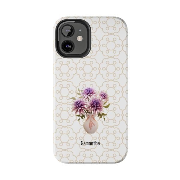 Birth Flower iPhone Cases | Sep Birth Flower: Aster | Name Customization - Image 43