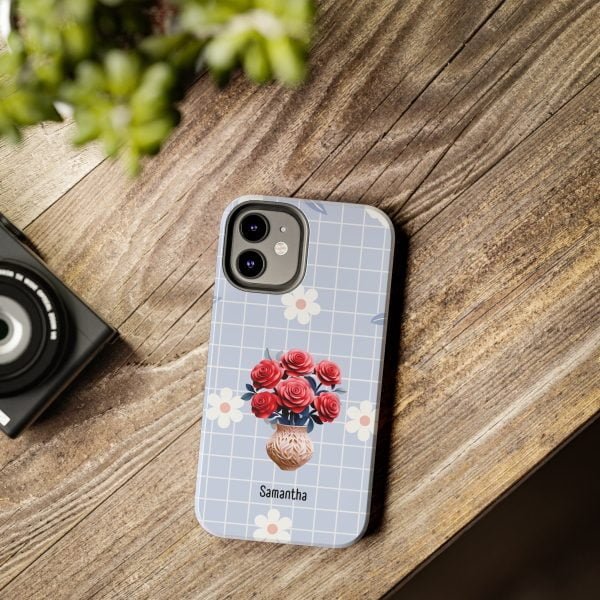 Birth Flower iPhone Cases | June Birth Flower: Rose | Name Customization - Image 46