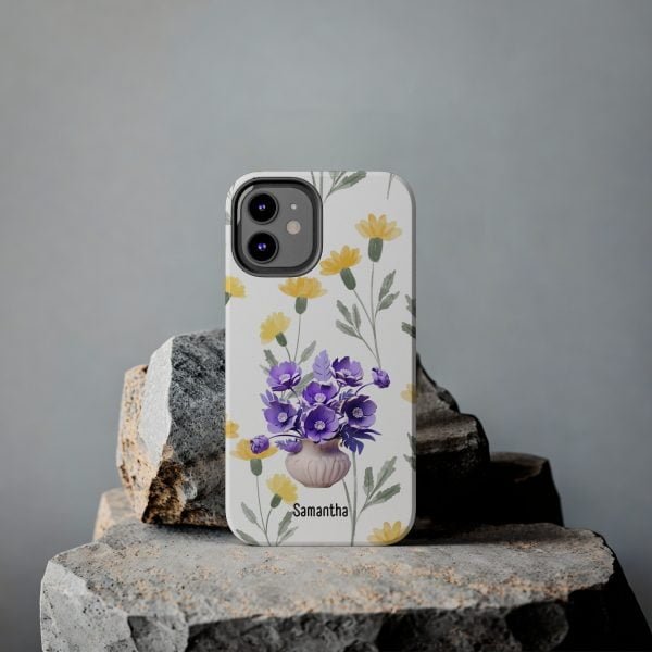 Birth Flower iPhone Cases | February Birth Flower: Violet | Name Customization - Image 42