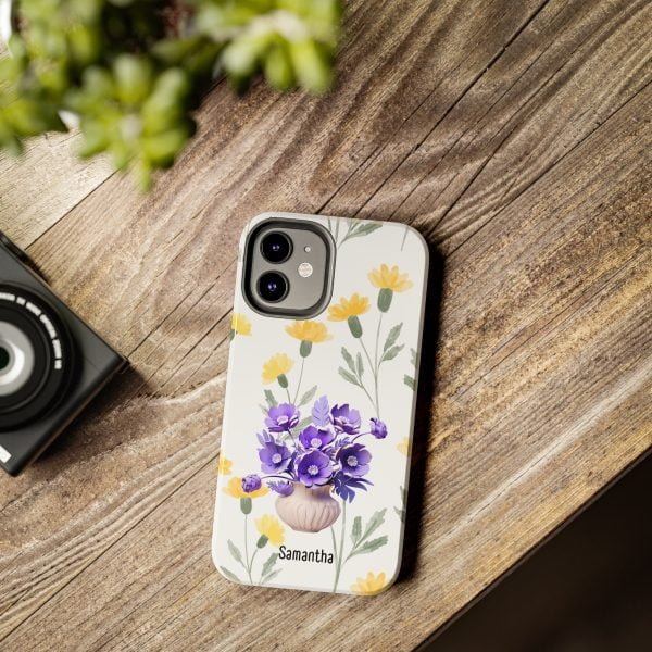 Birth Flower iPhone Cases | February Birth Flower: Violet | Name Customization - Image 43