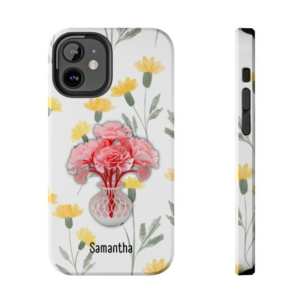 Birth Flower iPhone Cases | January Birth Flower: Carnation | Name Customization - Image 38