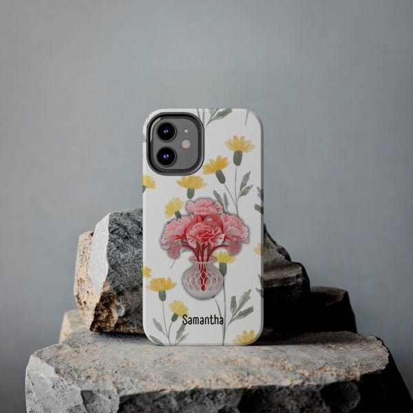Birth Flower iPhone Cases | January Birth Flower: Carnation | Name Customization - Image 42