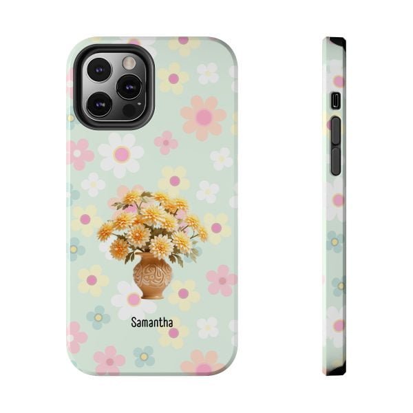 Birth Flower iPhone Cases | Nov Birth Flower: Chrysanthemum | Name Customization - Image 48