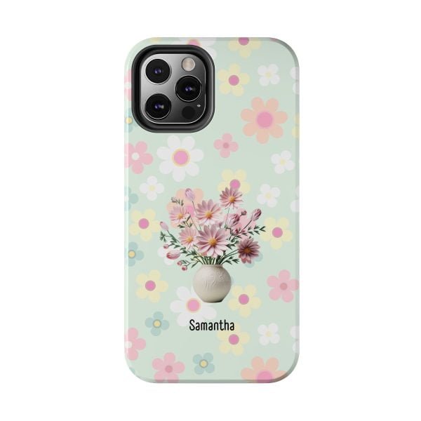 Birth Flower iPhone Cases | Oct Birth Flower: Cosmos | Name Customization - Image 48