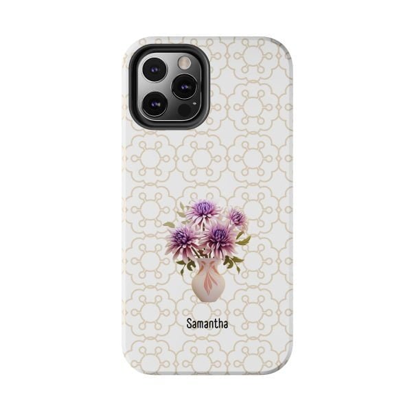 Birth Flower iPhone Cases | Sep Birth Flower: Aster | Name Customization - Image 49