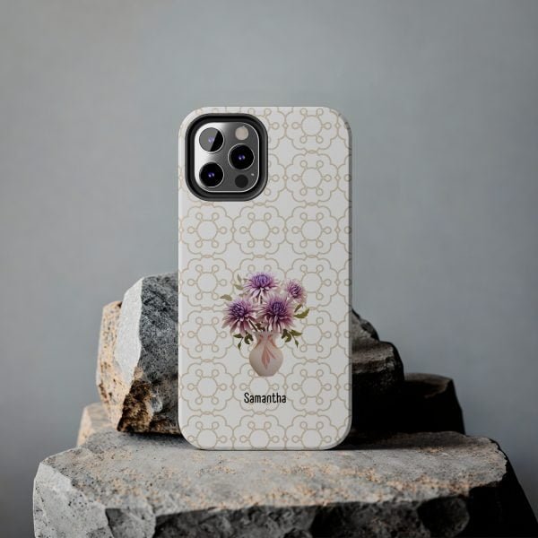 Birth Flower iPhone Cases | Sep Birth Flower: Aster | Name Customization - Image 52