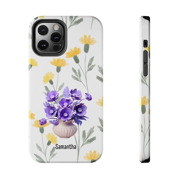 Birth Flower iPhone Cases | February Birth Flower: Violet | Name Customization - Image 44