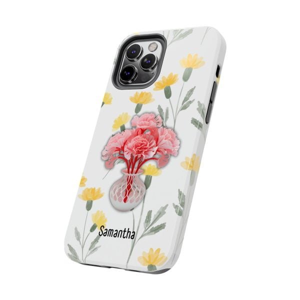 Birth Flower iPhone Cases | January Birth Flower: Carnation | Name Customization - Image 46