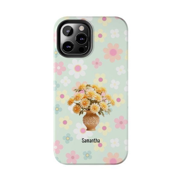 Birth Flower iPhone Cases | Nov Birth Flower: Chrysanthemum | Name Customization - Image 55
