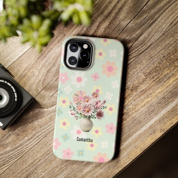 Birth Flower iPhone Cases | Oct Birth Flower: Cosmos | Name Customization - Image 58