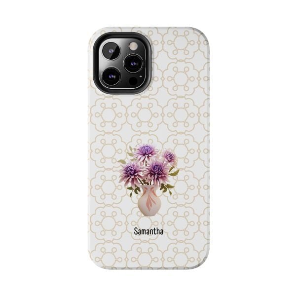 Birth Flower iPhone Cases | Sep Birth Flower: Aster | Name Customization - Image 55