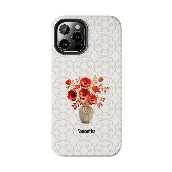 Birth Flower iPhone Cases | Aug Birth Flower: Poppy | Name Customization - Image 49