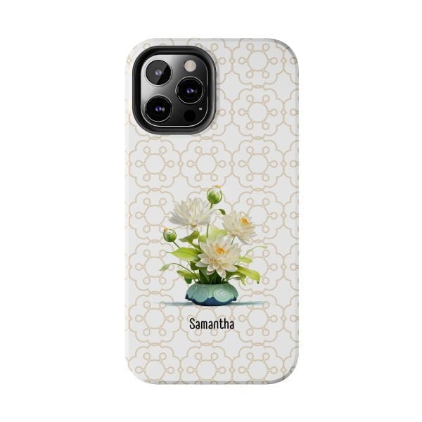 Birth Flower iPhone Cases | July Birth Flower: Water Lily | Name Customization - Image 54